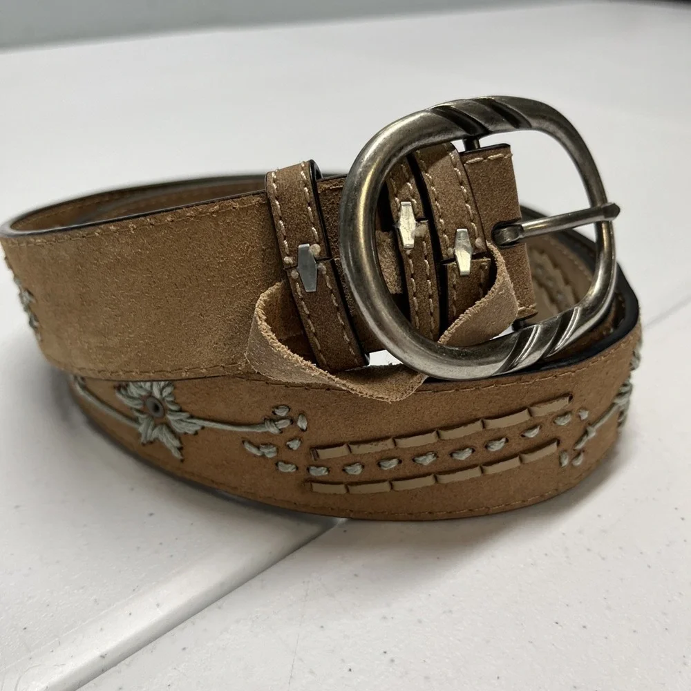 Ropers Belt Brown Leather Southwestern Stiched Size XXL 42-45 Cowboy Western